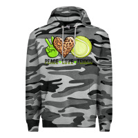 Slate Camo peace love tennis Premium Hoodie - AdoDesignShop