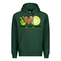 Sports Green peace love tennis Premium Hoodie - AdoDesignShop