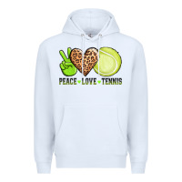 White peace love tennis Premium Hoodie - AdoDesignShop