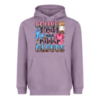 Lavender coffee scrubs and rubber gloves Heavyweight Hoodie - NancyCooperArtShop