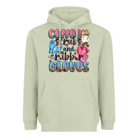 Matcha coffee scrubs and rubber gloves Heavyweight Hoodie - NancyCooperArtShop