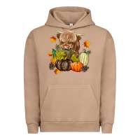 Pigment Burro Heifer with Pumpkins Urban Hoodie - texasbilliewilder