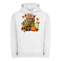 Pigment Lunar Rock Heifer with Pumpkins Urban Hoodie - texasbilliewilder