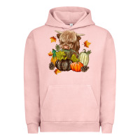 Pigment Salmon Heifer with Pumpkins Urban Hoodie - texasbilliewilder