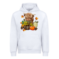 White Heifer with Pumpkins Urban Hoodie - texasbilliewilder