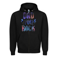 Black Dad You Rock Zipper Hoodie - LillyAllenDesigns