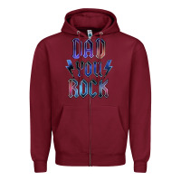 Burgundy Dad You Rock Zipper Hoodie - LillyAllenDesigns