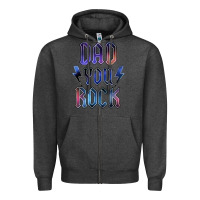 Charcoal Heather Dad You Rock Zipper Hoodie - LillyAllenDesigns