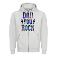Dove Grey Dad You Rock Zipper Hoodie - LillyAllenDesigns