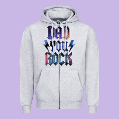 Dad You Rock Zipper Hoodie Designed By Lillyallendesigns