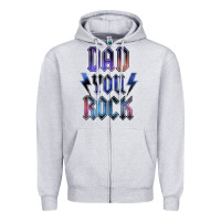 Heather Grey Dad You Rock Zipper Hoodie - LillyAllenDesigns