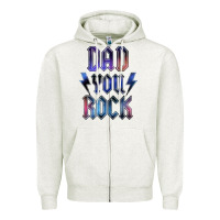 Oatmeal Heather Dad You Rock Zipper Hoodie - LillyAllenDesigns