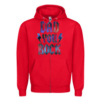 Red Dad You Rock Zipper Hoodie - LillyAllenDesigns