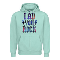 Seafoam Dad You Rock Zipper Hoodie - LillyAllenDesigns