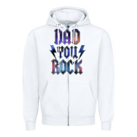 White Dad You Rock Zipper Hoodie - LillyAllenDesigns