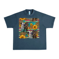 Midnight Navy two cute heifers seamless pattern Urban Heavy Tee - HRA Design Shop