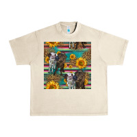 Sandshell two cute heifers seamless pattern Urban Heavy Tee - HRA Design Shop