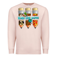 Pale Pink teach love inspire Premium Sweatshirt - NancyCooperArtShop
