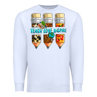 White teach love inspire Premium Sweatshirt - NancyCooperArtShop