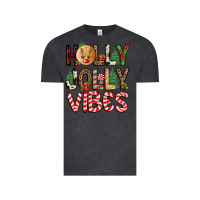 Vintage Black holly jolly vibes Vintage Tee - FaDigitalArtStudio