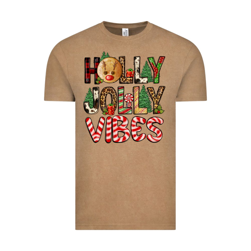 Holly Jolly Vibes Vintage Tee by FaDigitalArtStudio | Teevron