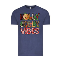Vintage Denim holly jolly vibes Vintage Tee - FaDigitalArtStudio
