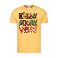 Vintage Mustard holly jolly vibes Vintage Tee - FaDigitalArtStudio