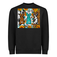Black Easter bunnies leopard cowhide tumbler Easter Day Heavyweight Sweatshirt - Neo Western