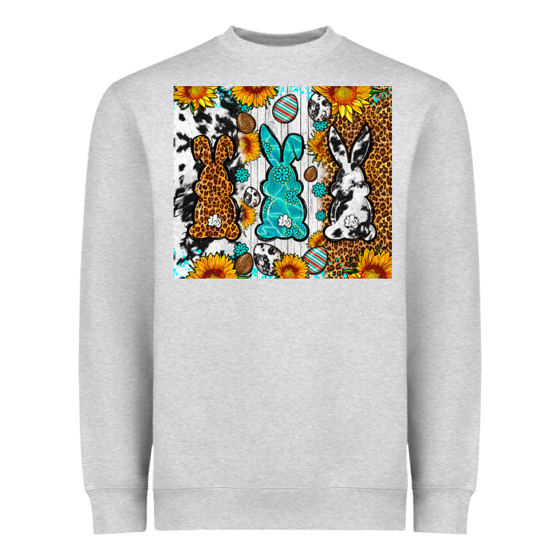 Easter Bunnies Leopard Cowhide Tumbler Easter Day Heavyweight Sweatshirt by Neo Western | Teevron