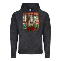 Vintage Black horses with roses Vintage Hoodie - RanaPortraitStore