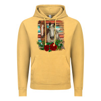 Vintage Mustard horses with roses Vintage Hoodie - RanaPortraitStore