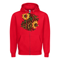 Red Christmas leopard sunflower Zipper Hoodie - BarkalooDesign