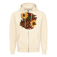 Sandshell Christmas leopard sunflower Zipper Hoodie - BarkalooDesign