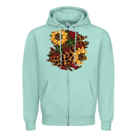 Seafoam Christmas leopard sunflower Zipper Hoodie - BarkalooDesign