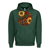 Sports Green Christmas leopard sunflower Zipper Hoodie - BarkalooDesign