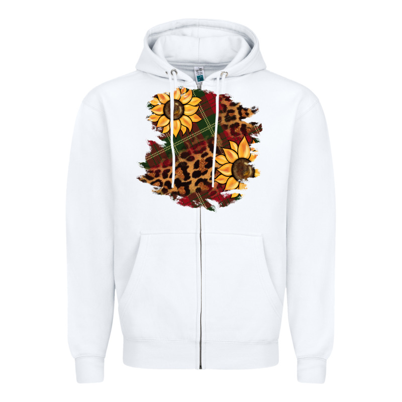 Christmas Leopard Sunflower Zipper Hoodie by BarkalooDesign | Teevron