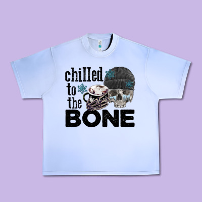 Chilled To The Bone Skull Winter Urban Heavy Tee Designed By Fadigitalartstudio