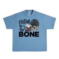 Pebble Blue Chilled to the bone skull winter Urban Heavy Tee - FaDigitalArtStudio