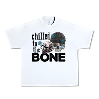 White Chilled to the bone skull winter Urban Heavy Tee - FaDigitalArtStudio