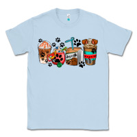 Dusty Blue dogs coffee cups Classic Tee - AdoDesignShop