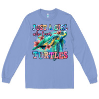 Colony Blue just a girl who loves turtles Long Sleeve Tee - Jasminsmagicworld