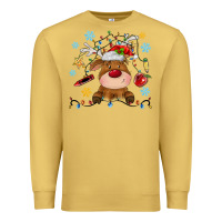 Antique Gold christmas deer school Premium Sweatshirt - MaliasSmallBusiness