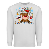 Dove Grey christmas deer school Premium Sweatshirt - MaliasSmallBusiness