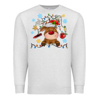 Oatmeal Heather christmas deer school Premium Sweatshirt - MaliasSmallBusiness