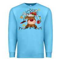 Ocean Blue christmas deer school Premium Sweatshirt - MaliasSmallBusiness