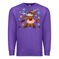 Purple christmas deer school Premium Sweatshirt - MaliasSmallBusiness