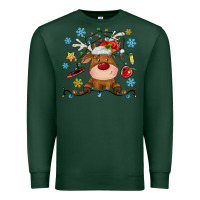 Sports Green christmas deer school Premium Sweatshirt - MaliasSmallBusiness