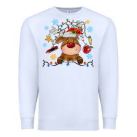 White christmas deer school Premium Sweatshirt - MaliasSmallBusiness