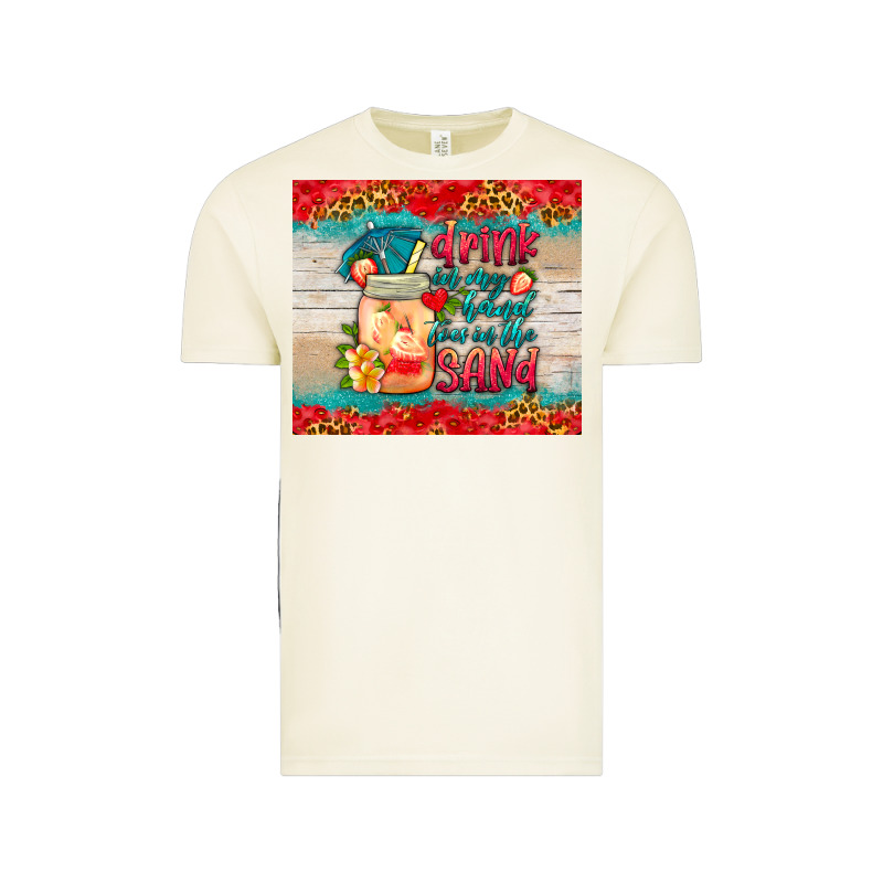 Drink In My Hand Toes In The Sand Tumbler Vintage Tee by HRA Design Shop | Teevron