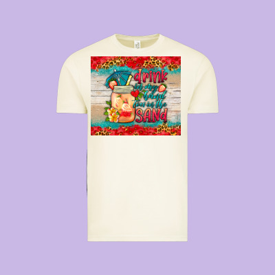 Drink In My Hand Toes In The Sand Tumbler Vintage Tee Designed By Hra Design Shop
